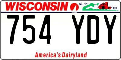 WI license plate 754YDY
