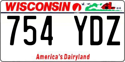 WI license plate 754YDZ