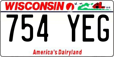 WI license plate 754YEG