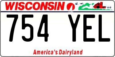 WI license plate 754YEL