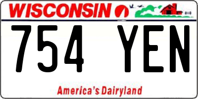 WI license plate 754YEN