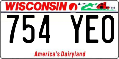 WI license plate 754YEO