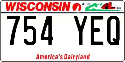 WI license plate 754YEQ