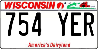 WI license plate 754YER
