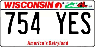 WI license plate 754YES