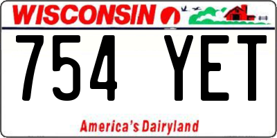 WI license plate 754YET