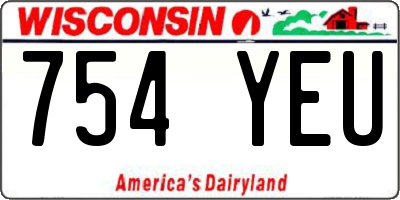 WI license plate 754YEU