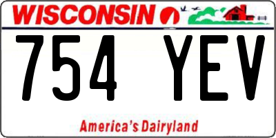WI license plate 754YEV