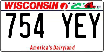 WI license plate 754YEY
