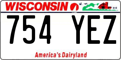 WI license plate 754YEZ
