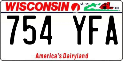 WI license plate 754YFA