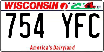 WI license plate 754YFC