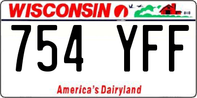 WI license plate 754YFF