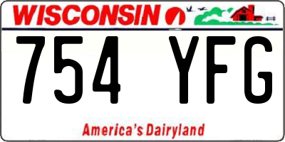 WI license plate 754YFG