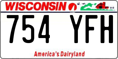 WI license plate 754YFH