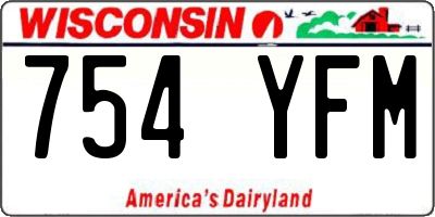 WI license plate 754YFM
