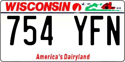 WI license plate 754YFN