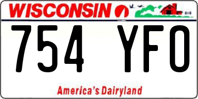 WI license plate 754YFO