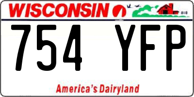 WI license plate 754YFP