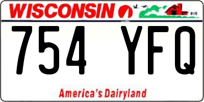 WI license plate 754YFQ