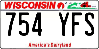WI license plate 754YFS