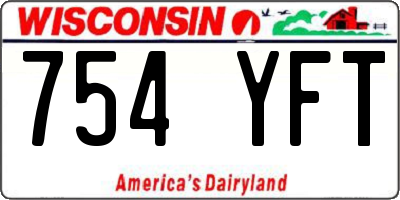 WI license plate 754YFT