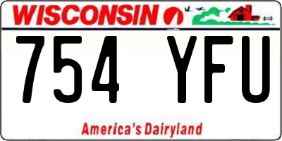 WI license plate 754YFU