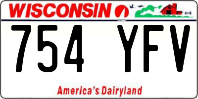 WI license plate 754YFV