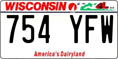 WI license plate 754YFW