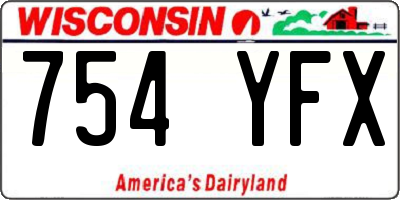 WI license plate 754YFX