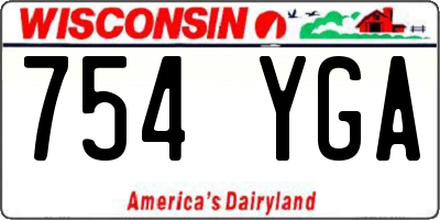 WI license plate 754YGA