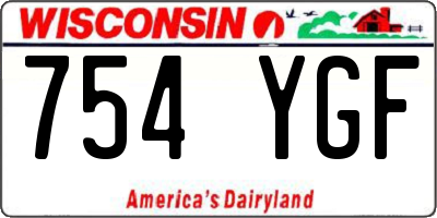WI license plate 754YGF