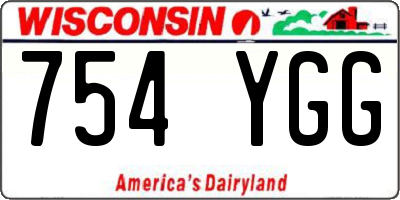 WI license plate 754YGG