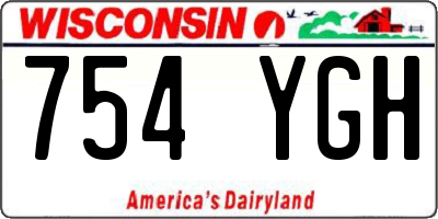 WI license plate 754YGH