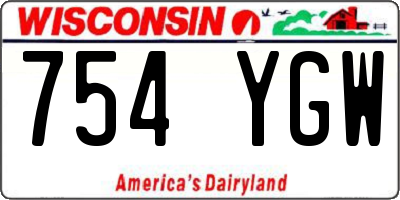 WI license plate 754YGW