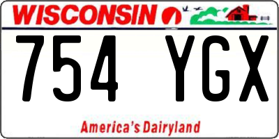 WI license plate 754YGX