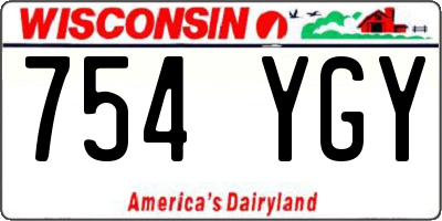 WI license plate 754YGY
