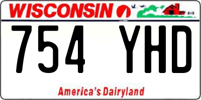 WI license plate 754YHD