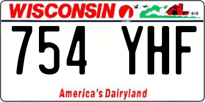 WI license plate 754YHF