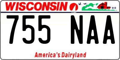 WI license plate 755NAA