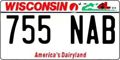 WI license plate 755NAB