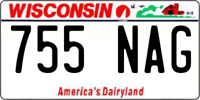 WI license plate 755NAG