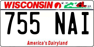 WI license plate 755NAI