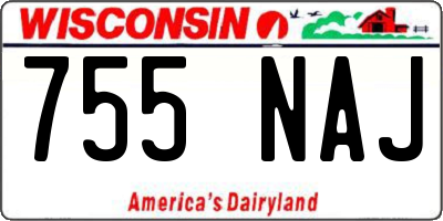 WI license plate 755NAJ