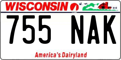 WI license plate 755NAK