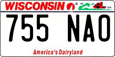 WI license plate 755NAO