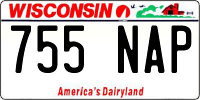 WI license plate 755NAP