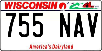 WI license plate 755NAV