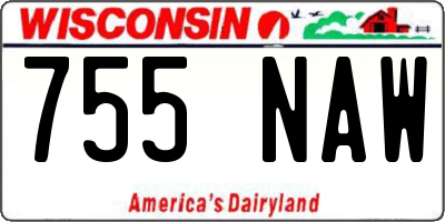 WI license plate 755NAW