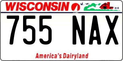 WI license plate 755NAX